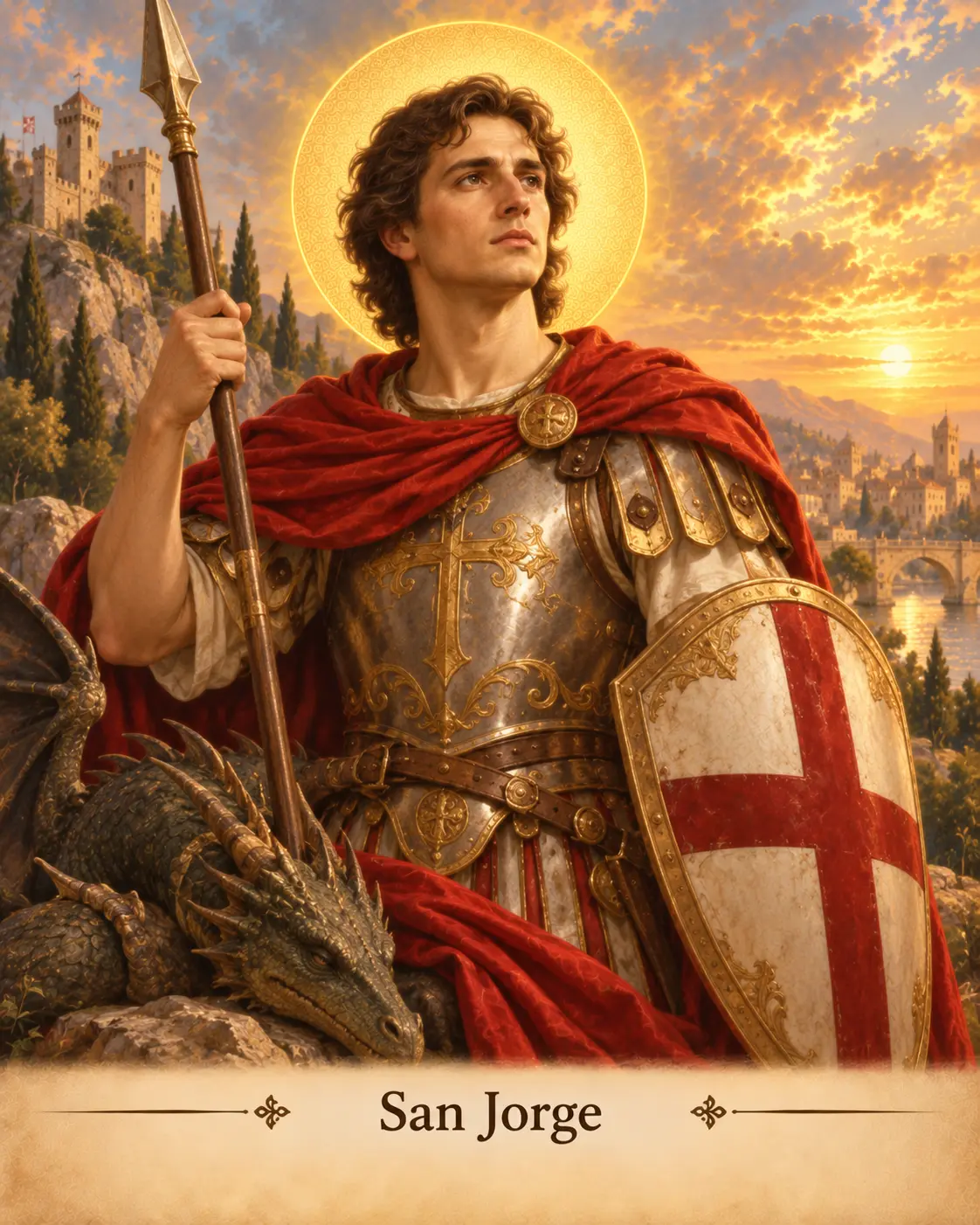 Estampa devocional de San Jorge